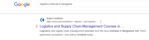 logistics institute in bangalore